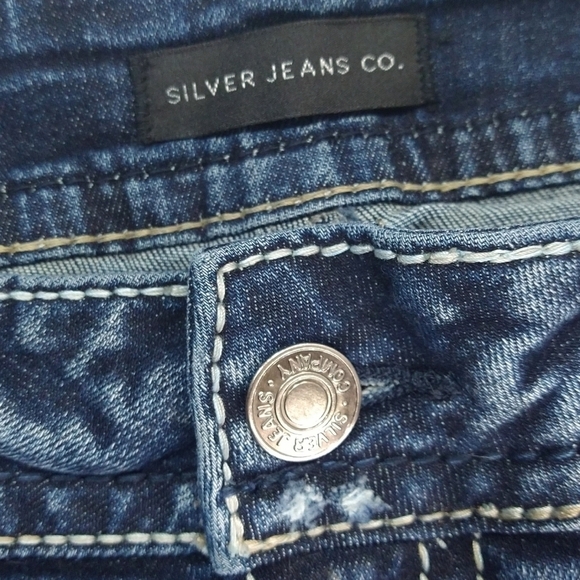 Silver Jeans Suki Straight Jeans Thick Stitch Embroidered Back Pockets HEMMED - Picture 8 of 11